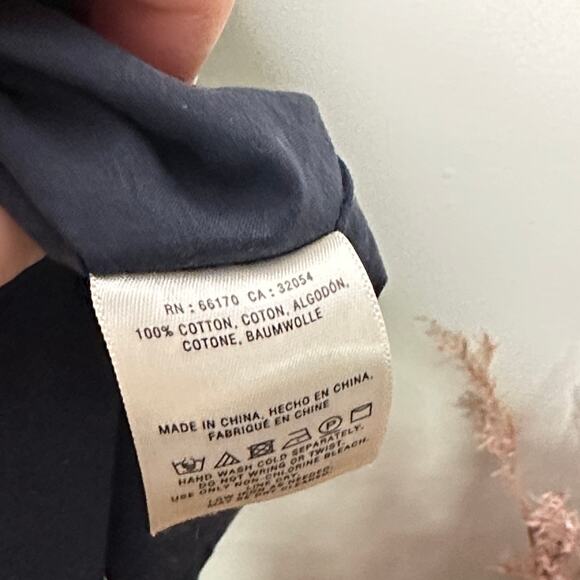 ANTHROPOLOGIE x MAEVE Lillianne Floral Eyelet Puff Dress Navy Blue Sz 16 {3H32} - Picture 5 of 5